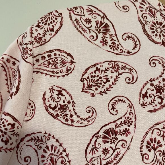 Lands End Womens Short Sleeve Midi Shirt Dress Size 3X Pink Paisley Everyday - Picture 8 of 11